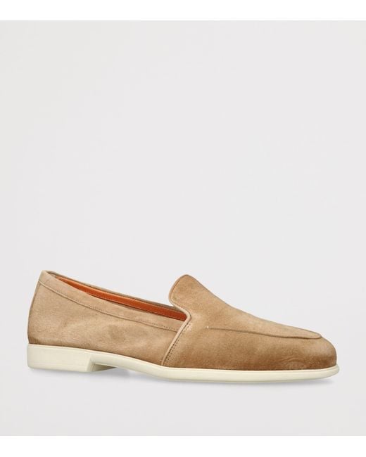 Santoni Natural Suede Loafers