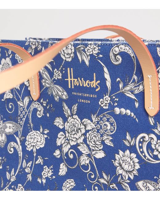 Harrods Blue Large Cotton Butterfly Tote Bag
