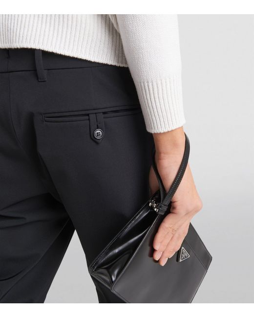 Prada Blue Stretch Slim Trousers for men