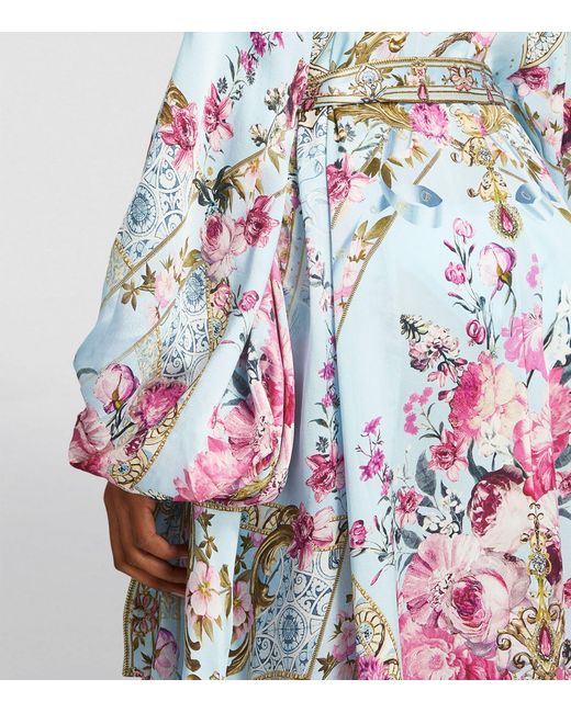 Camilla White Cam Cover Up Maxi Kimono Puf Slv Silk