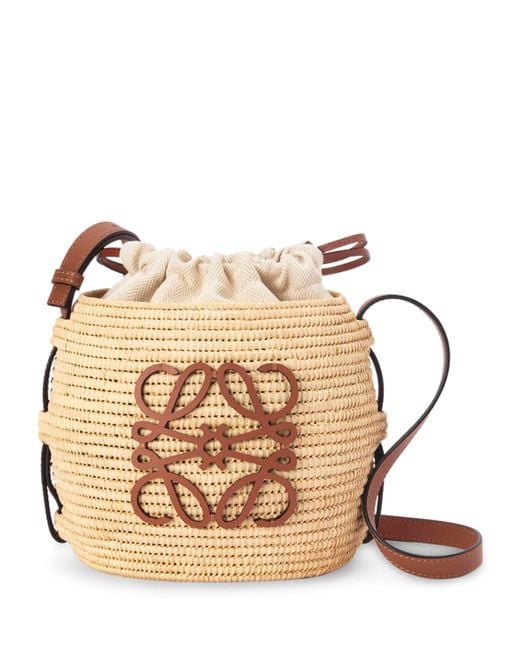 Loewe Brown X Paula’S Ibiza Raffia Beehive Basket Bag