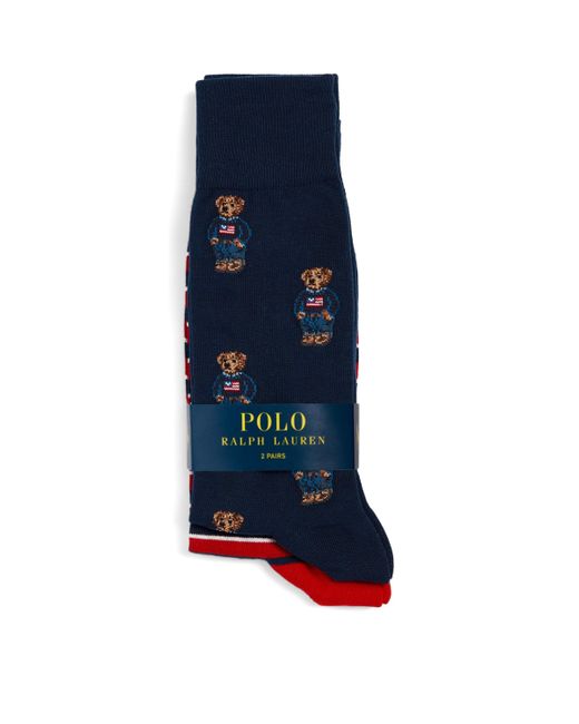 Polo Ralph Lauren Blue Polo Bear Striped Socks for men