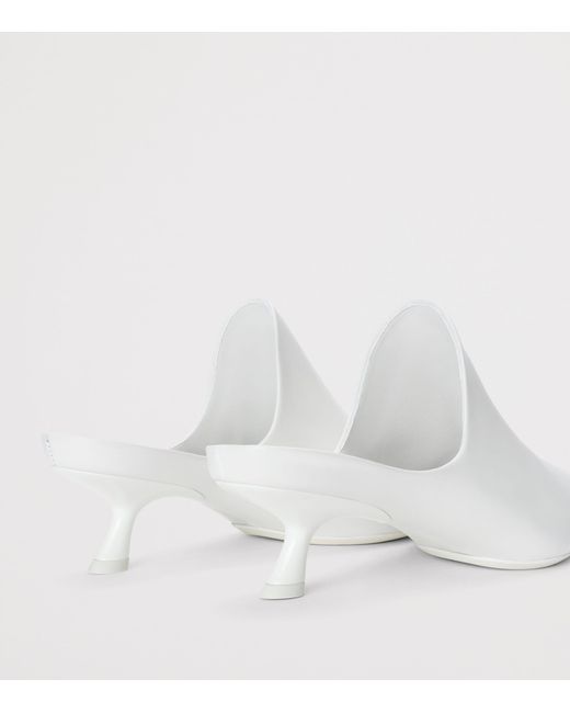Loewe White Lambskin Emily Heeled Mules 45