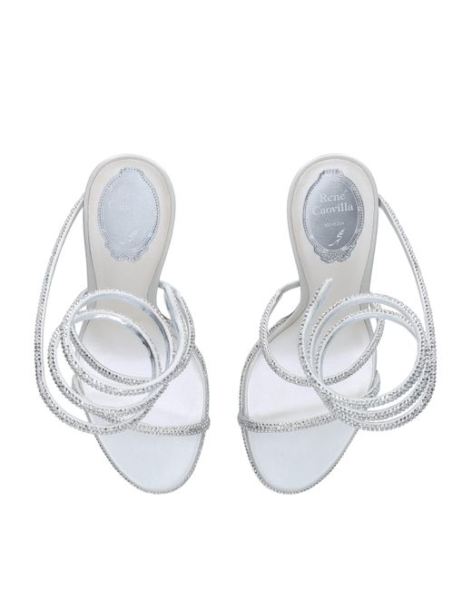 Rene Caovilla White Embellished Cleo Sandals 105