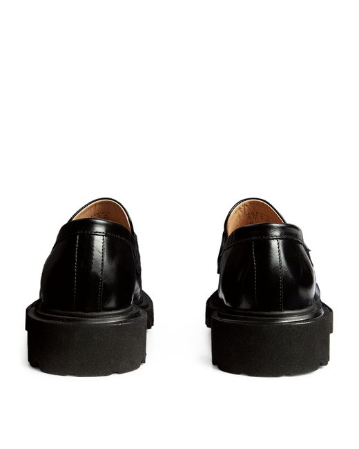 AllSaints Black Leather Lola Loafers