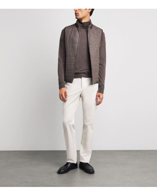 Corneliani Brown Wool-Cashmere Reversible Gilet for men