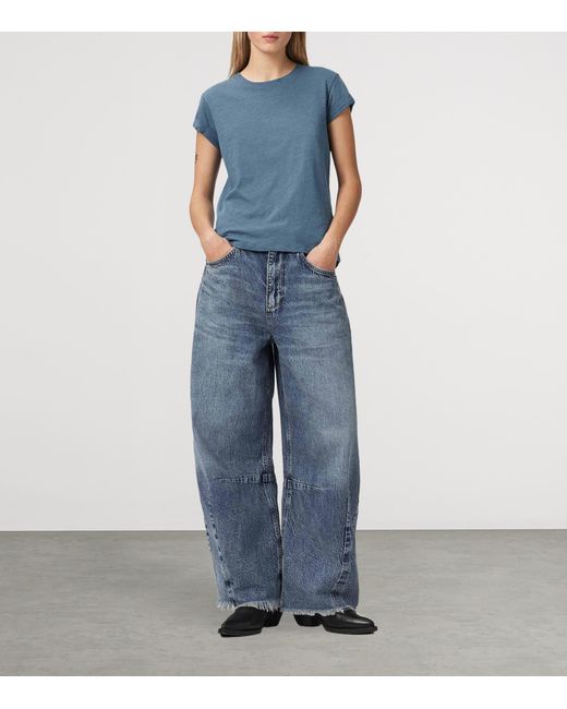 AllSaints Blue Organic Cotton Anna T-Shirt