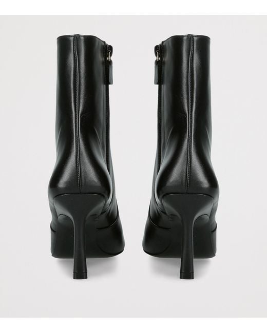 Stuart Weitzman Black Leather Vinnie Ankle Boots 85