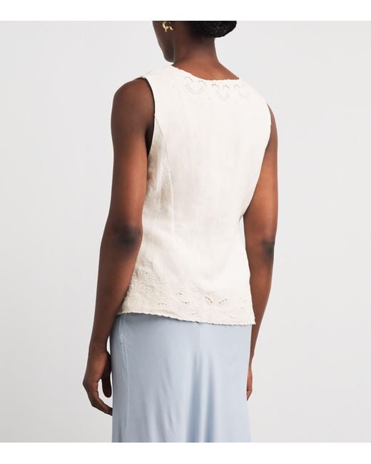 Rixo White Cutwork Embroidery Jesse Waistcoat
