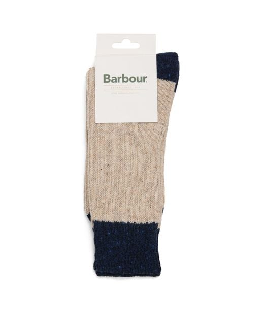 Barbour White Wool-Blend Houghton Socks for men