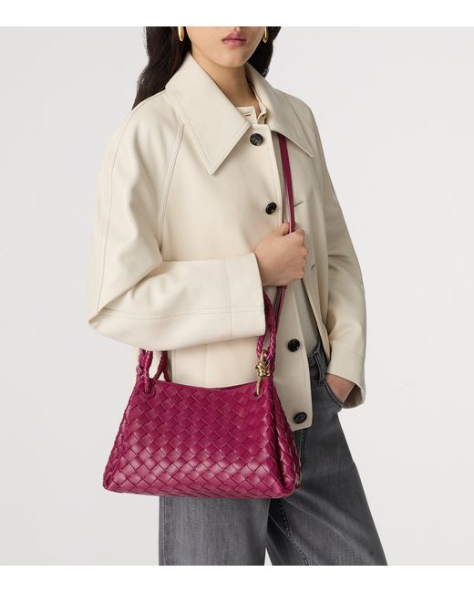 Bottega Veneta Purple Leather Parachute Shoulder Bag