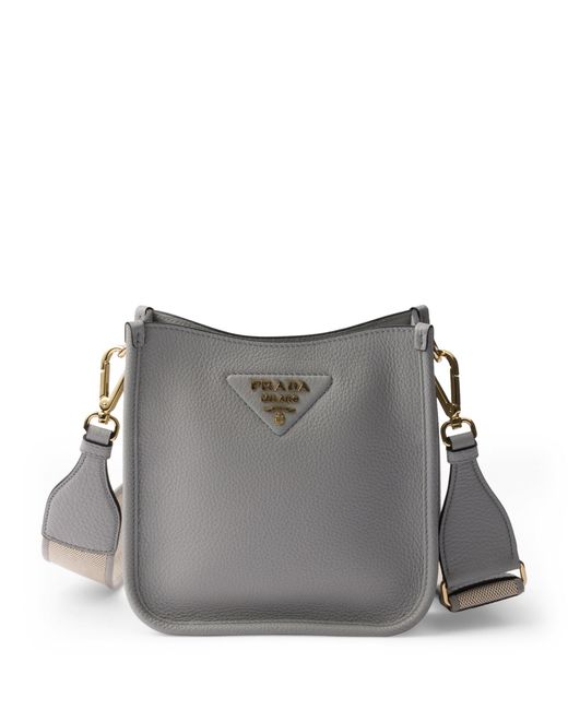 Prada Gray Mini Leather Shoulder Bag