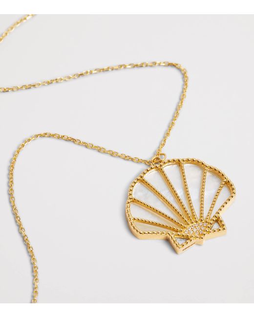 L'Atelier Nawbar Metallic Diamond And Mother-Of-Pearl Shell N*93 Necklace