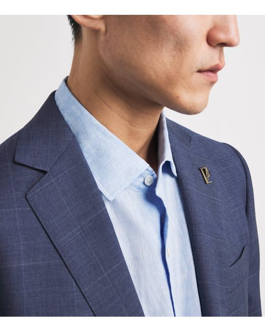 Pal Zileri Blue Wool Check Vicenza 2-Piece Suit for men