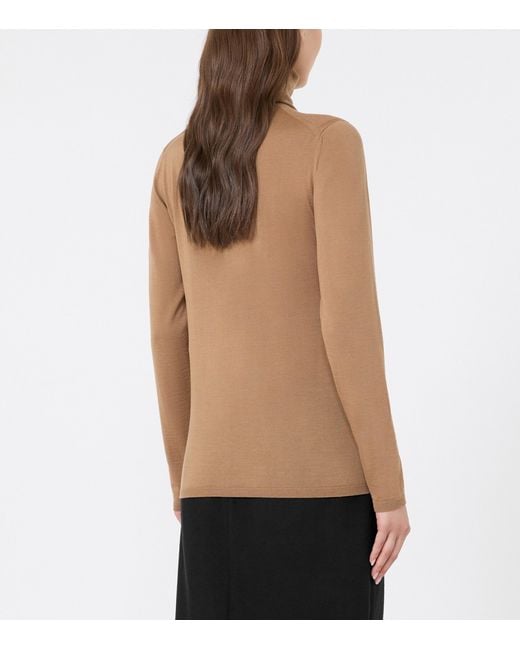 Max Mara Brown Virgin Wool Rollneck Sweater