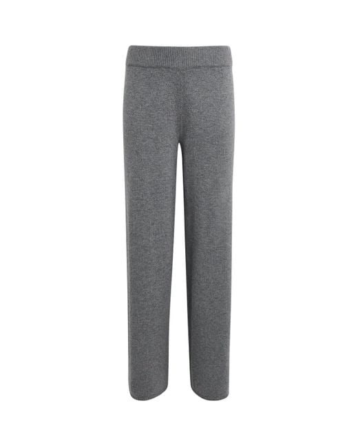 Skims Gray Cashmere Wide-Leg Trousers