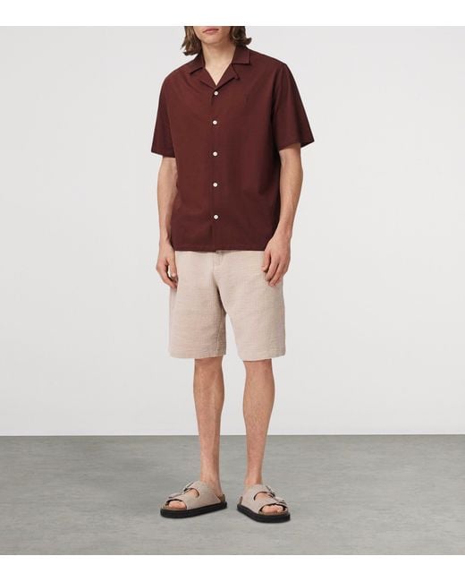 AllSaints Red Organic Cotton Hudson Shirt for men