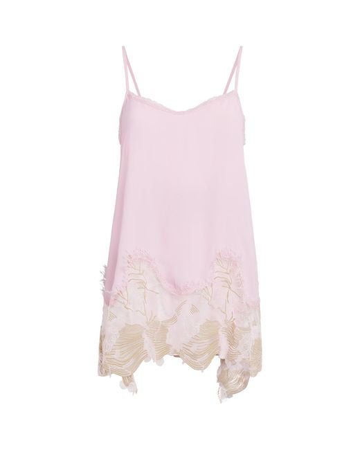 Fabiana Filippi Pink Lace-Trim Cami Top