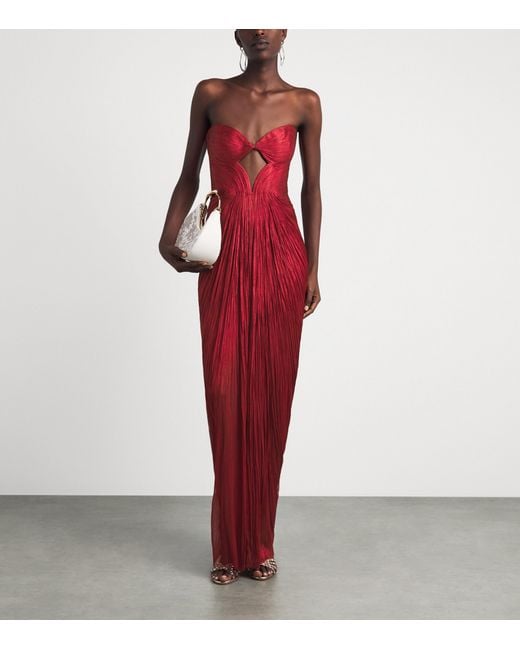 Maria Lucia Hohan Red Silk Strapless Naima Gown