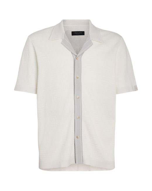 Rag & Bone White Waffle-Knit Harvey Shirt for men