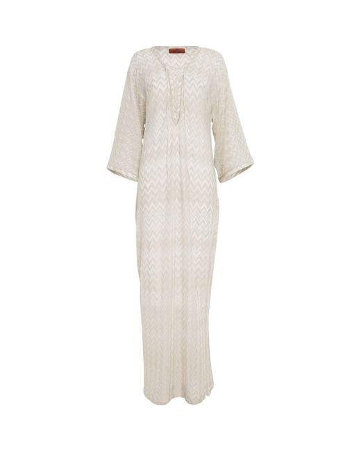 Missoni White Zigzag Maxi Kaftan