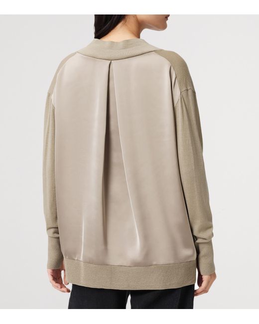 AllSaints Gray Wool Bern Sweater