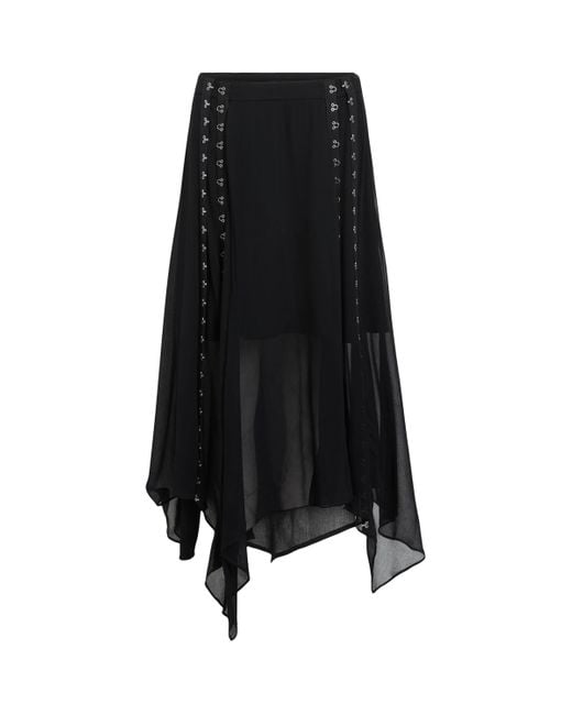 AllSaints Black Luna Midi Skirt