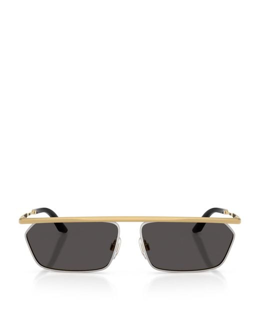 Dolce & Gabbana Gray Metal Dg2327 Classic Rectangle Sunglasses for men