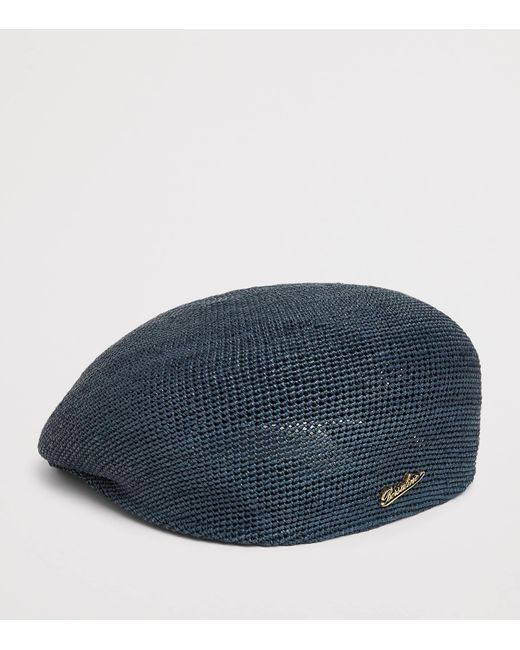 Borsalino Blue Raffia Miami Flat Beret for men