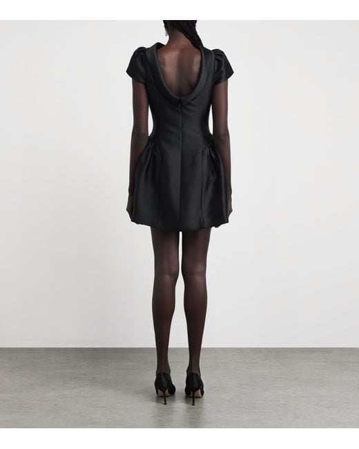 Self-Portrait Black Taffeta Mini Dress