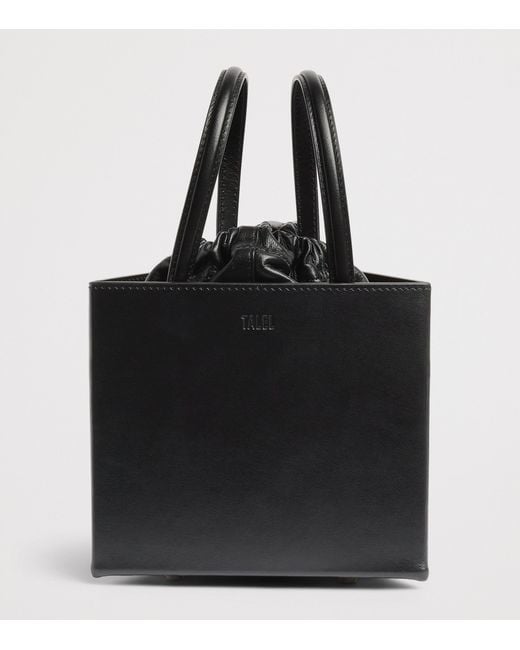 TALEL PARIS Black Leather Triangle Top-Handle Bag