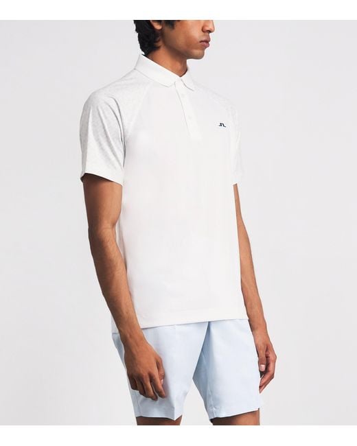 J.Lindeberg White Technical Tucker Polo Shirt for men
