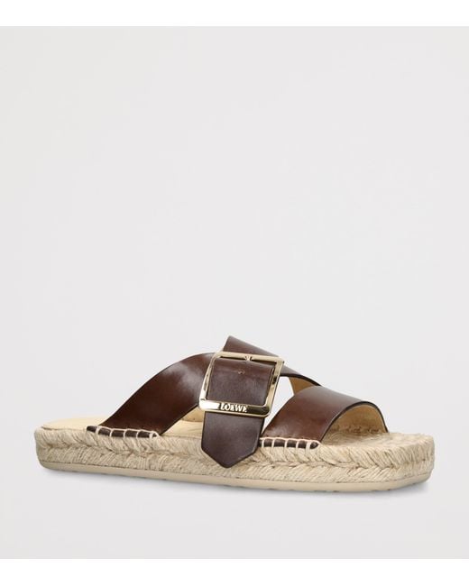 Loewe Brown Petal Espadrille Slides