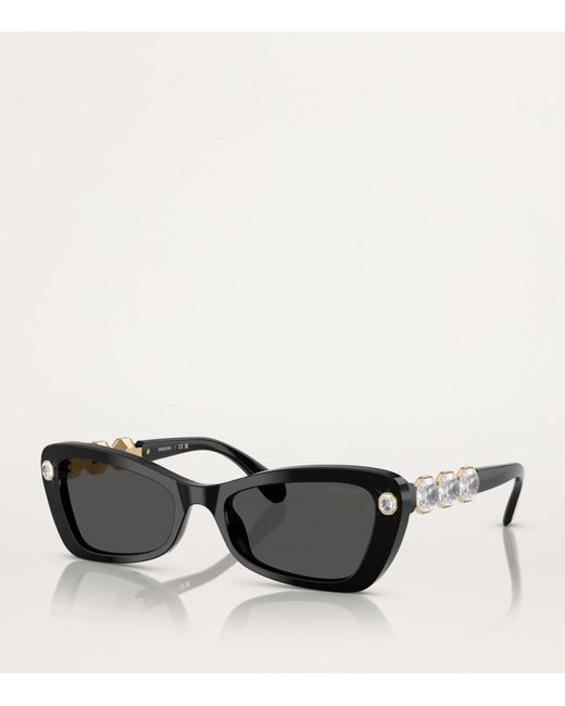 Swarovski Black Acetate Sk6033 Sunglasses
