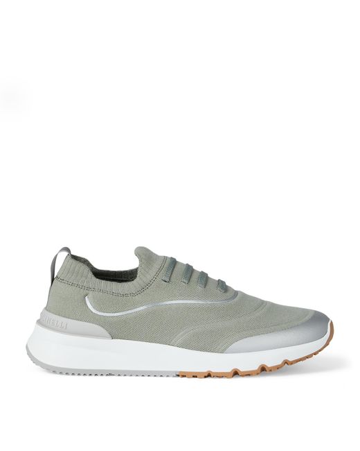 Brunello Cucinelli Gray Technical Cotton Sneakers for men