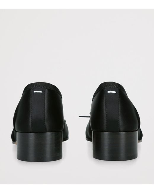 Maison Margiela Black Satin Tabi Ballerina Pumps 30