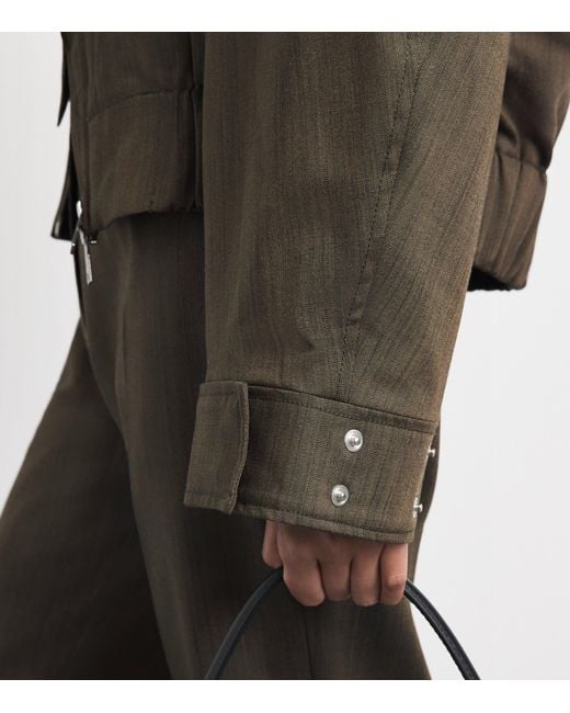 Ganni Green Wool Bomber Jacket