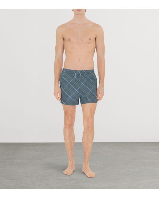 Burberry Blue Check Swim Shorts for men