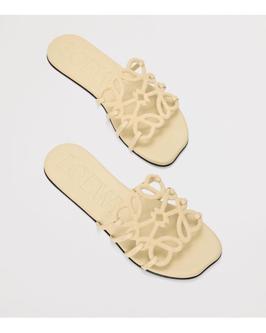 Loewe Natural Leather Petal Anagram Sandals