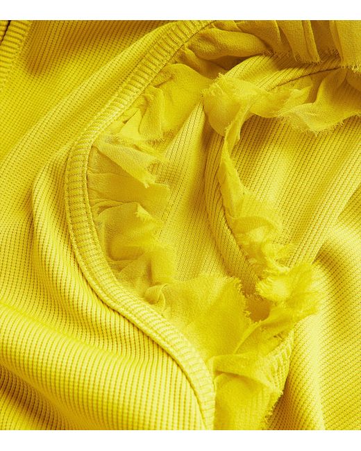 Christopher Esber Yellow Plunge-neck Carina Midi Dress