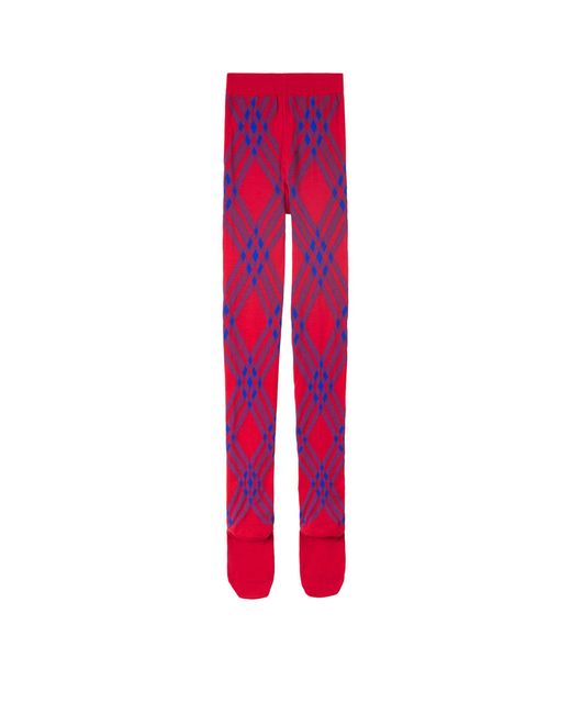 Burberry Pink Wool-blend Check Tights