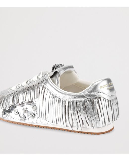 Kurt Geiger White Leather Fringe Islington Sneakers