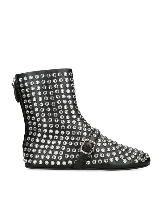 Alaïa Black Crystal-embellished Flat Boots
