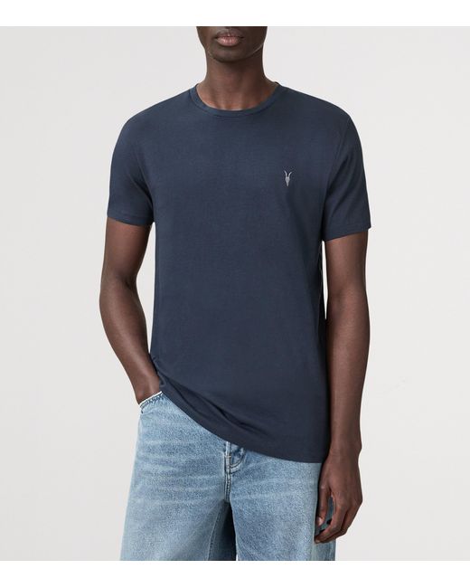 AllSaints Blue Organic Cotton Tonic T-Shirt for men