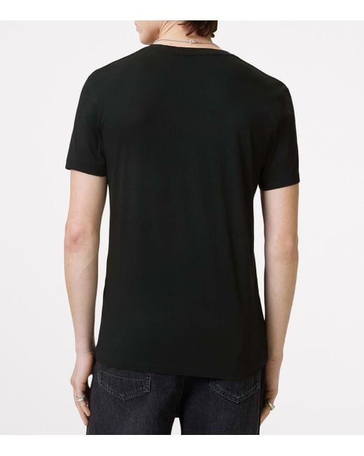 AllSaints Black Organic Cotton Tonic T-Shirt for men