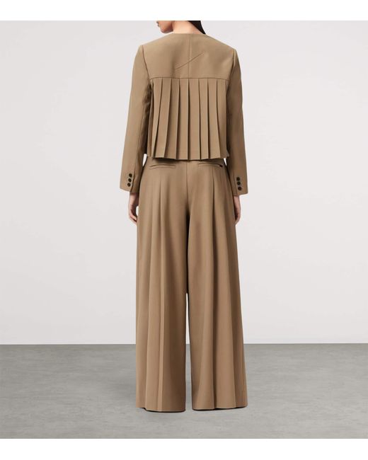 AllSaints Natural Wool-Blend Wide-Leg Poppy Trousers