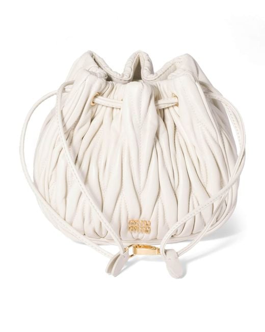 Miu Miu Natural Matelassé Nappa Leather Pouch