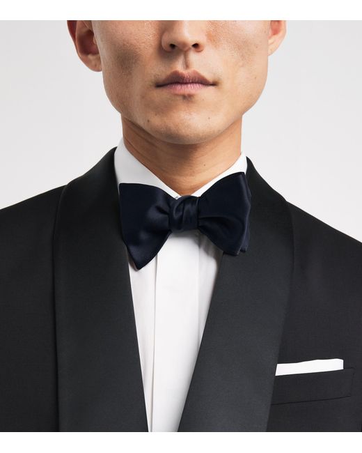 Brioni Blue Silk Bow Tie for men