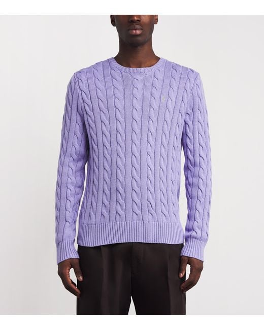 Polo Ralph Lauren Purple Cotton Cable-Knit Sweater for men