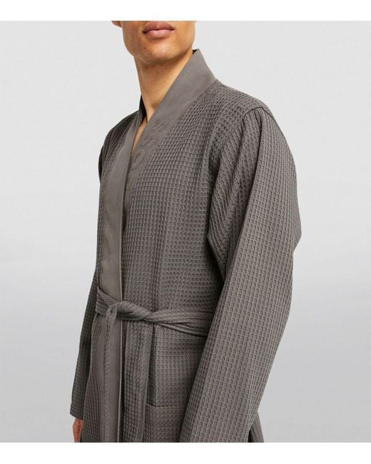 Boss Gray Waffle Dressing Gown for men